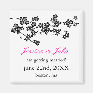 Cherry Blossoms Save The Date Magnet