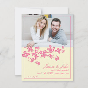 Cherry Blossoms Save The Date Photo Invitation
