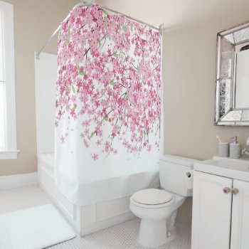 Cherry Blossoms Shower Curtain by grandjatte at Zazzle