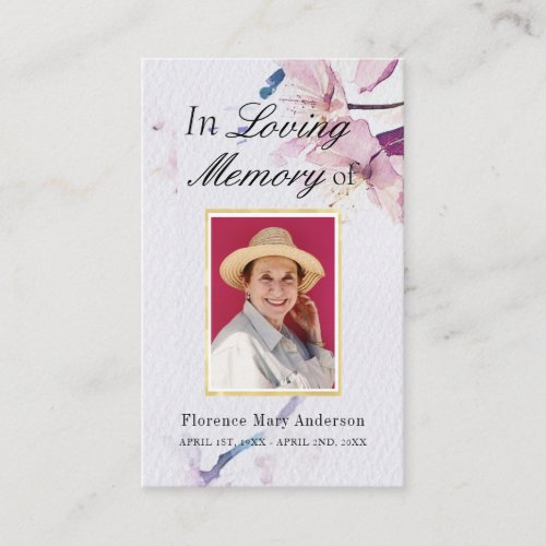 Cherry Blossoms Sympathy Memorial Photo Card