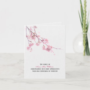 Cherry Blossoms Sympathy Thank You Card