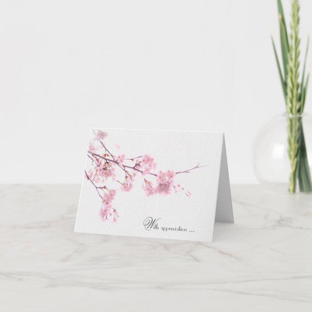 Cherry Blossoms Sympathy Thank You Card (Front)