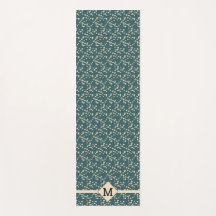 Cherry Blossoms Teal + Initial