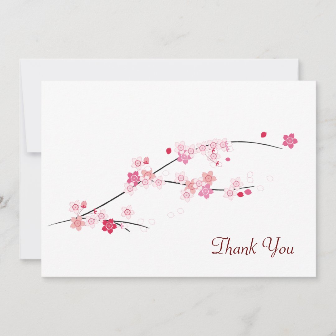 Cherry Blossoms Thank You Card | Zazzle