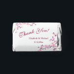 Cherry Blossoms Thank You  Hershey's Miniatures<br><div class="desc">Romantic pink cherry blossoms on a white background. With a thank you expression. Customize it with your names and the wedding date.</div>