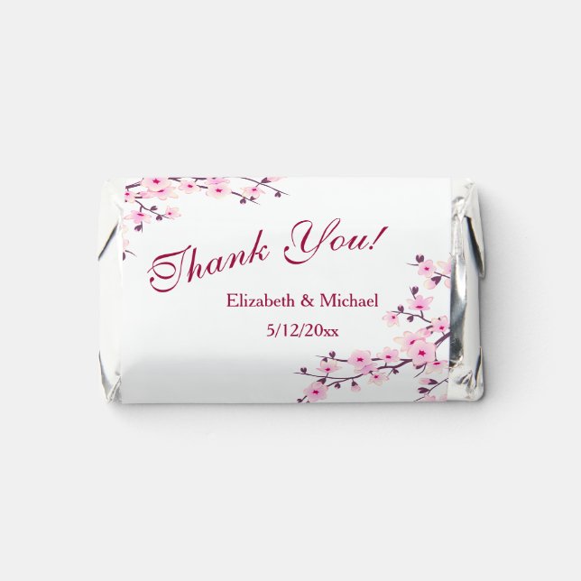Cherry Blossoms Thank You  Hershey's Miniatures (Front)