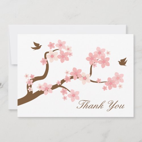 Cherry Blossoms Thank You Note