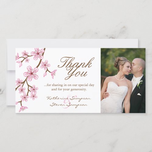 Cherry Blossoms Thank You Photo Card