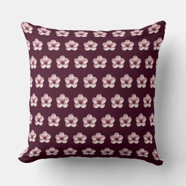 Cherry Blossoms Throw Pillow (Front)