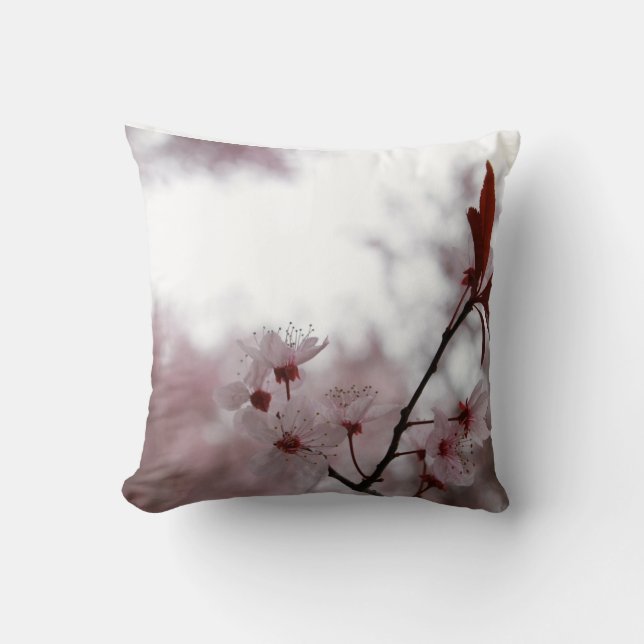 cherry blossoms throw pillow (Front)