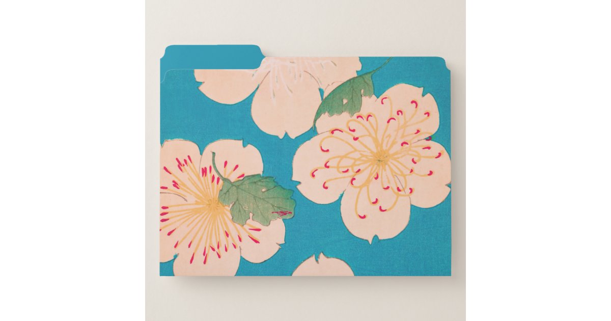Cherry Blossoms Vintage Japanese Floral Print File Folder | Zazzle