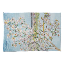 Cherry Blossoms Washington DC Painterly Watercolor