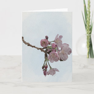Cherry Blossoms Watercolor Card