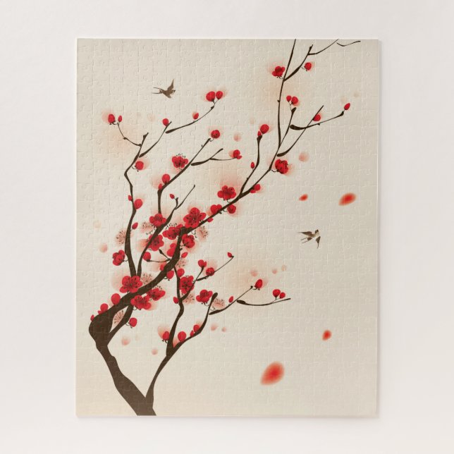 Cherry Blossoms Watercolor Jigsaw Puzzle (Vertical)