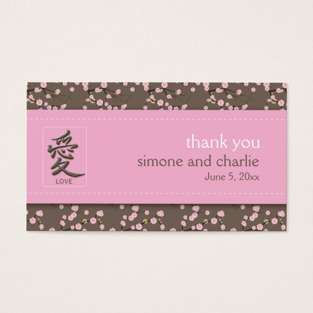 Cherry Blossoms Wedding Favor Tag (Front)