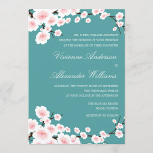 CHERRY BLOSSOMS WEDDING INVITATION