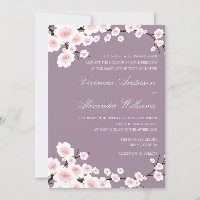 CHERRY BLOSSOMS | WEDDING INVITATION (Front)