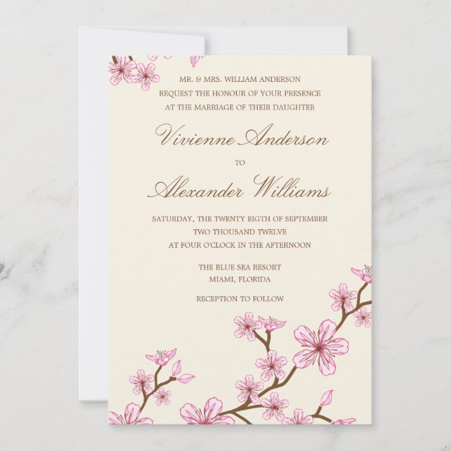 CHERRY BLOSSOMS | WEDDING INVITATION (Front)
