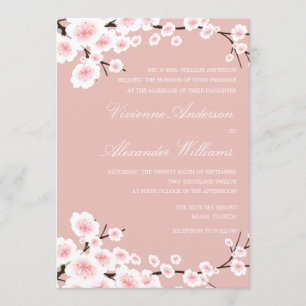 CHERRY BLOSSOMS WEDDING INVITATION