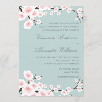 Cherry Blossoms | Wedding Invitation by FINEandDANDY at Zazzle