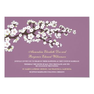 Cherry Blossoms Wedding Invitation (lavender)