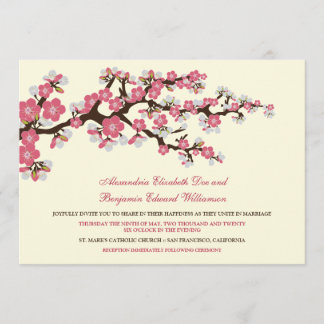 Cherry Blossoms Wedding Invitation (rose pink)