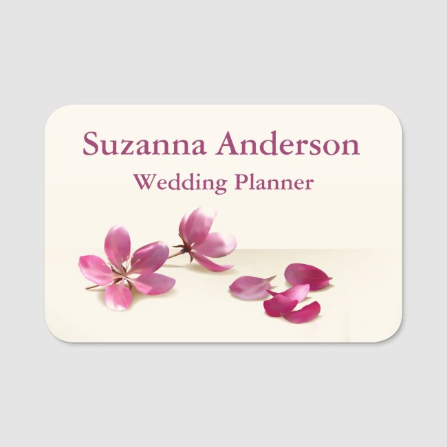 Cherry Blossoms Wedding Planner Design Name Tag