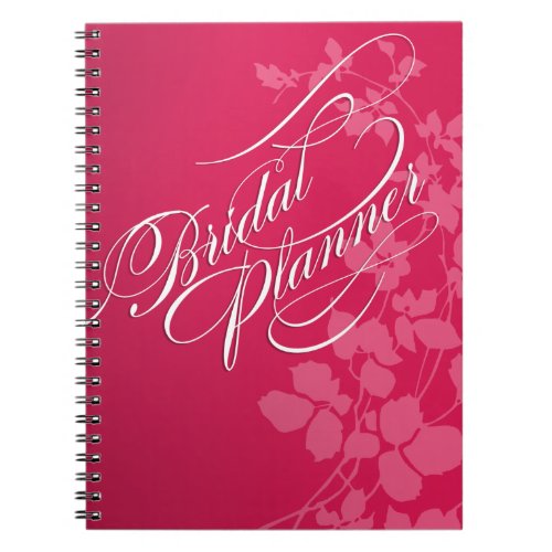 Cherry Blossoms Wedding Planner fuschia  pink Notebook