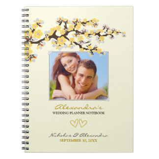 Cherry Blossoms Wedding Planner Notebook (yellow)