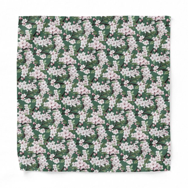 Cherry Blossoms Wedding Pocket Square Bandana (Front)