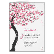 Cherry Blossoms Wedding Program Card at Zazzle