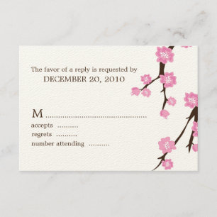 Cherry Blossoms Wedding Response Cards