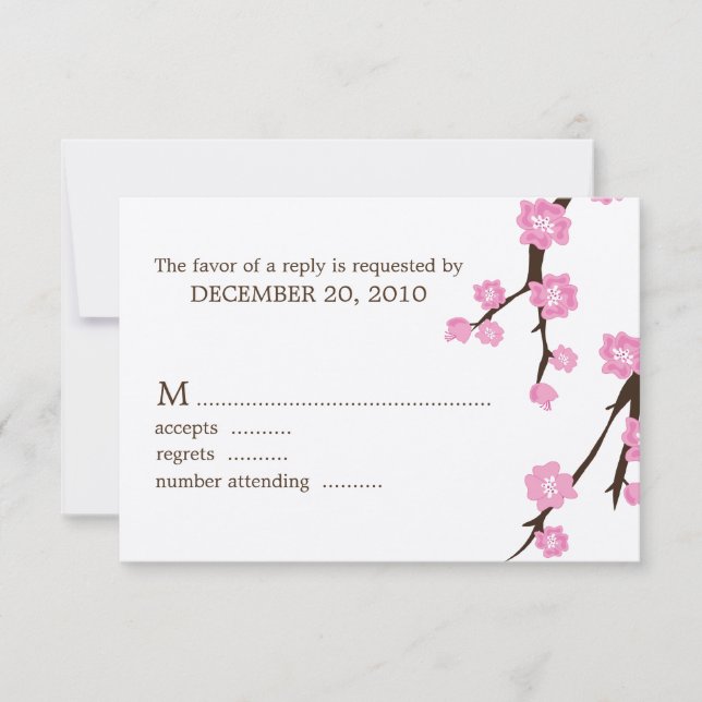 Cherry Blossoms Wedding Response Cards (Front)