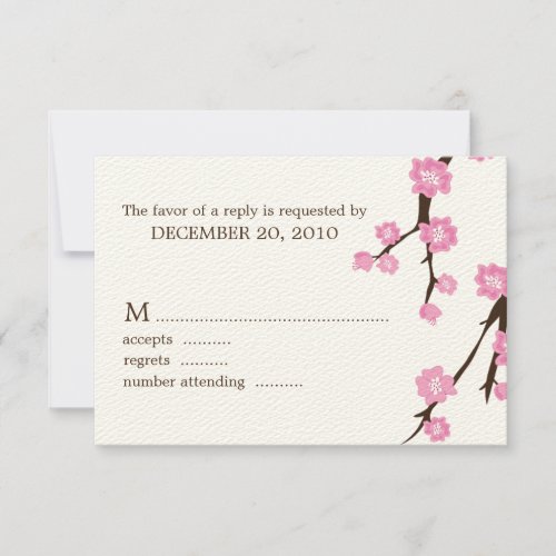 Cherry Blossoms Wedding Response Cards