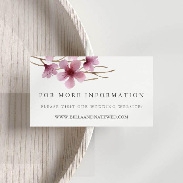 Cherry Blossoms Wedding Website Enclosure Card