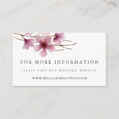 Cherry Blossoms Wedding Website Enclosure Card (Front)