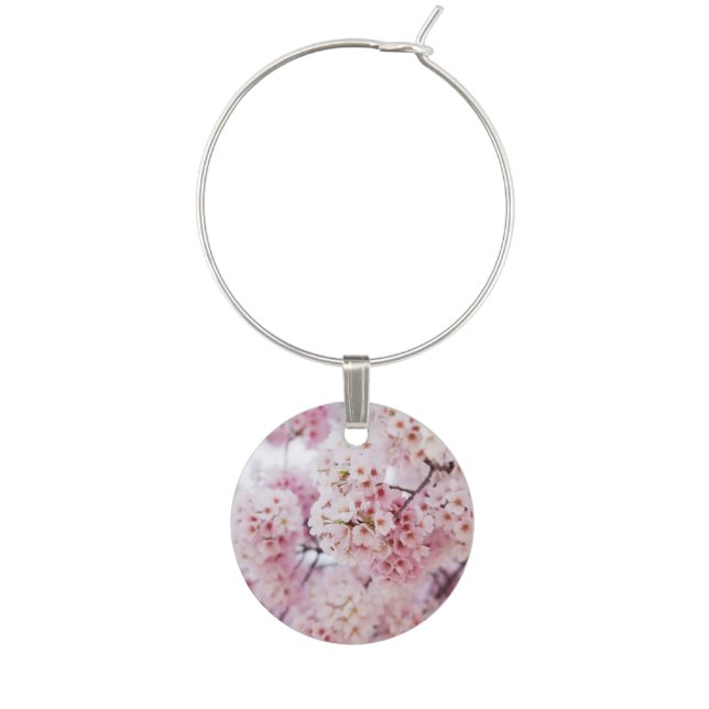 Cherry Blossoms Wine Charm (Front)