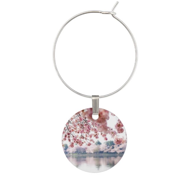 Cherry Blossoms Wine Charm (Front)