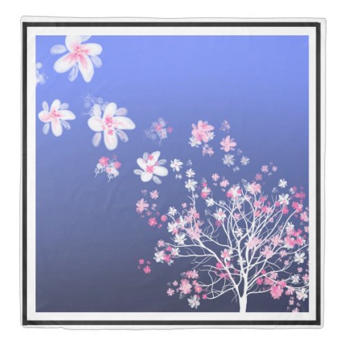 Cherry blossoms with ombre color fade background duvet cover