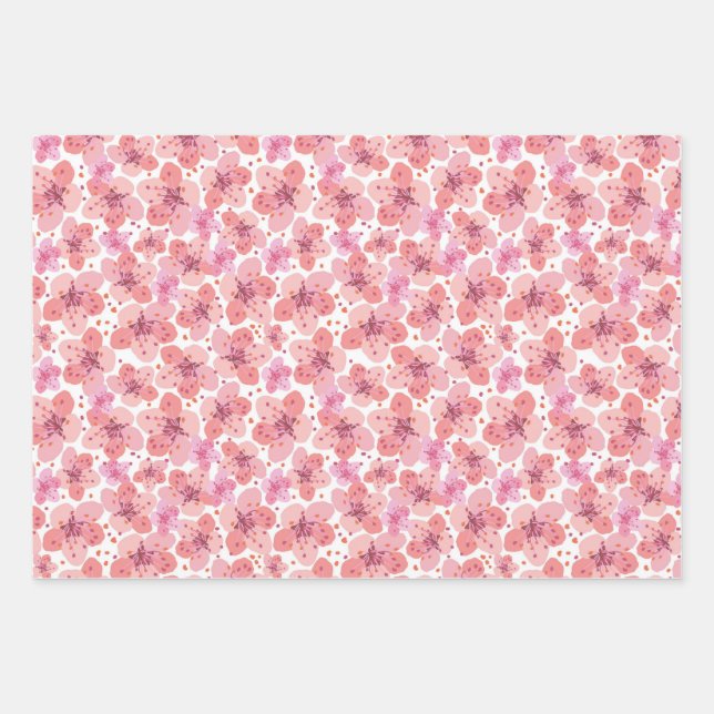 cherry blossoms wrapping paper sheets (Front)