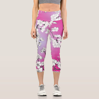 Cherry Blossoms Yoga | Skinny Fit | Sakura YOGA L Capri Leggings