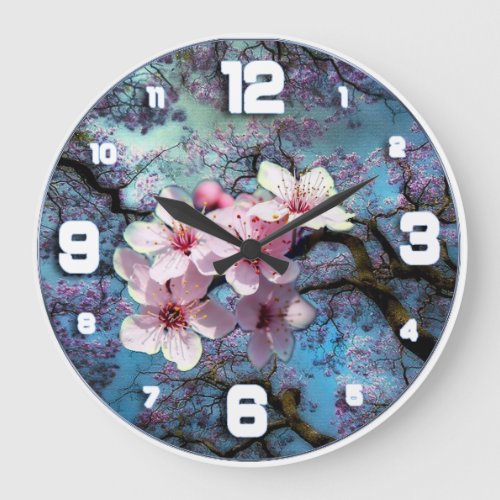 Cherry Blossums Large Clock