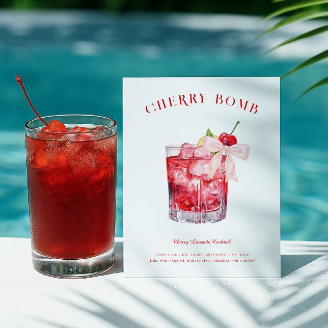 Cherry Bomb Cocktail Recipe Postcard (Creator Uploaded)