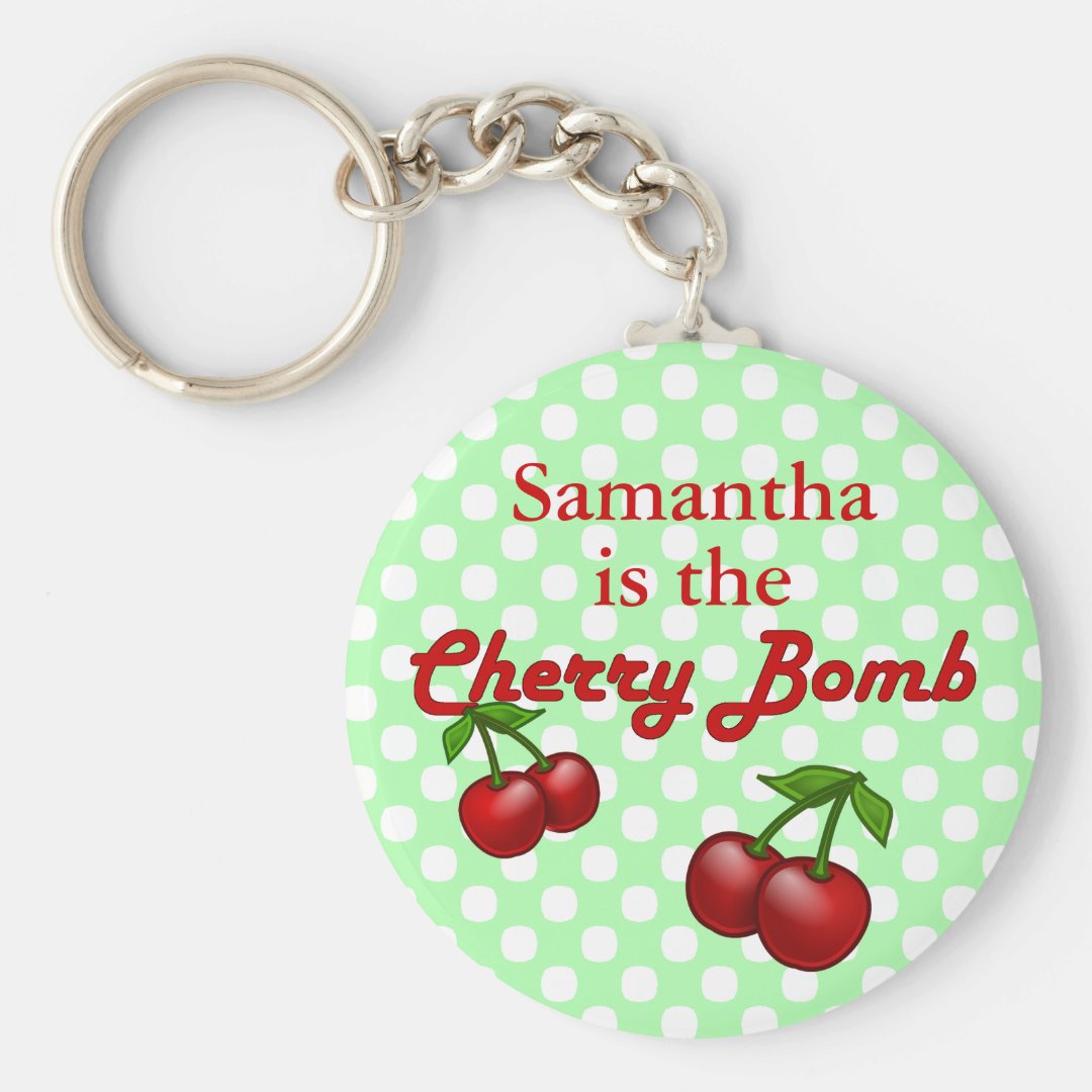 Cherry Bomb Custom Keychain Zazzle