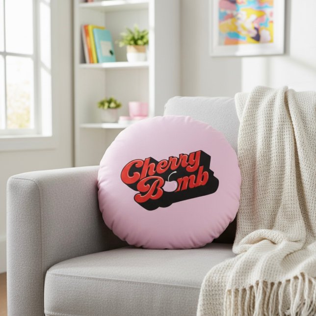 Cherry Bomb Round Pillow (Creator Uploaded)