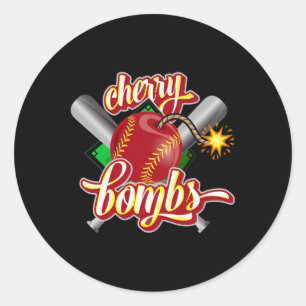 Cherry Bombs Logo Softll Team Matching For Girls T Classic Round Sticker