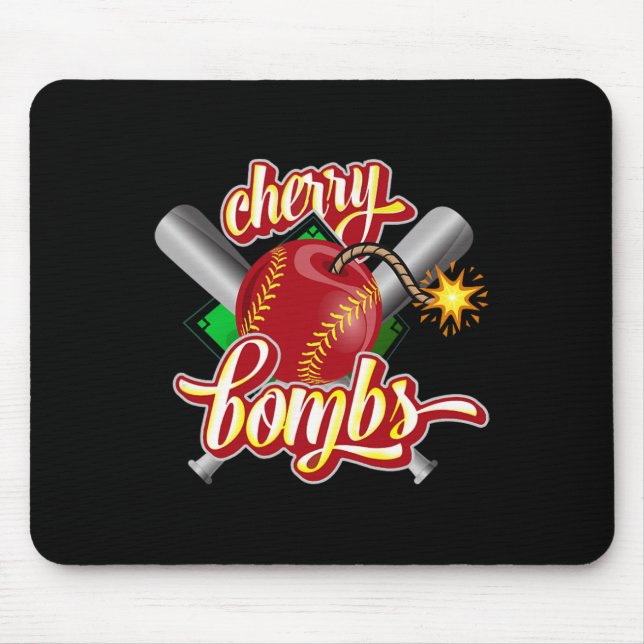 Cherry Bombs Logo Softll Team Matching For Girls T Mouse Pad (Front)