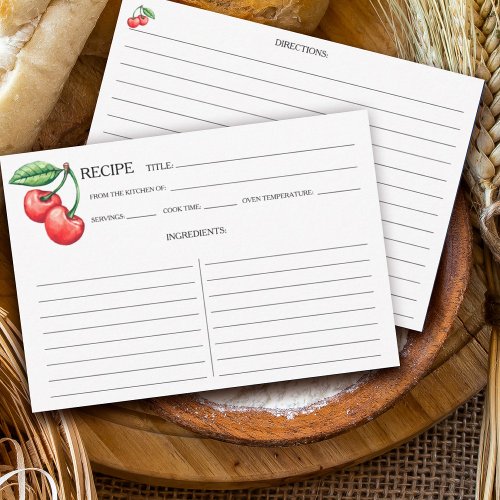 Cherry Botanical Recipe Card