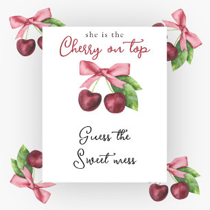 cherry bow baby shower Guess the sweet mess Poster