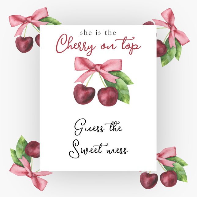 cherry bow baby shower Guess the sweet mess Poster (Creator Uploaded)